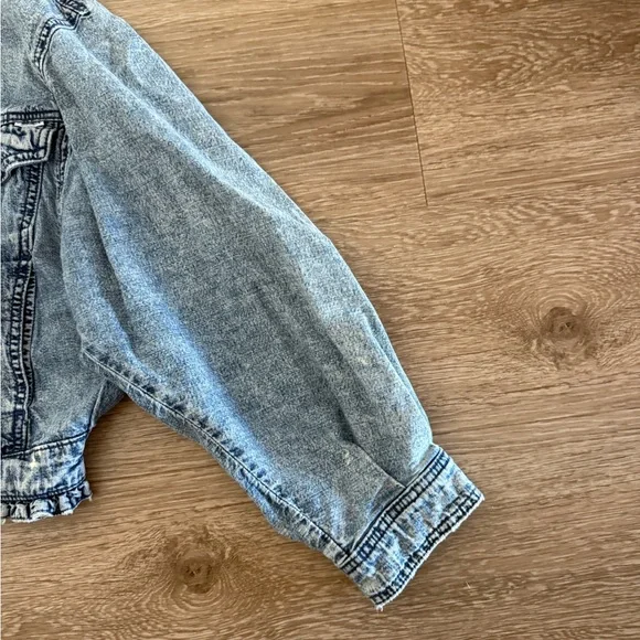 MOTHER The Fly Away Ruffled Denim Jacket - Picture 3 of 7